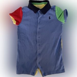Ralph Lauren - 24 months, color block, short-sleeve one piece